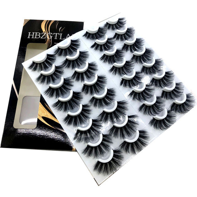 NEW 20 Pairs 8-25mm Fake Eyelashes 100 Mink Eyelashes Mink